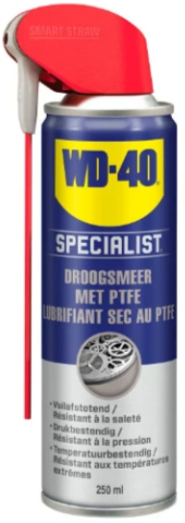 Droogsmeerspray spécialisé WD40 avec PTFE 250ml