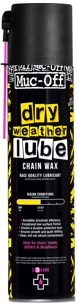 Spray lubrifiant pour chaîne en aérosol pour temps sec Muc-off 400 ml