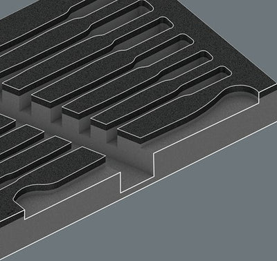 Wera 9830 insert en mousse pour 6000 joker set 1, sans outils, 172 x 30 x 392 mm - 05137330001