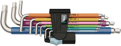 Wera 3950 spkl 9 sm jeu de clés coudées multicolores, métriques, acier inoxydable, 9 pièces - 1 pièce(s) - 05022669001