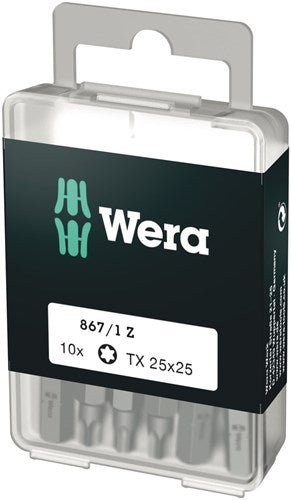 Wera 867 1 z embouts torx®, tx 25 x 25 mm (boîte pro 10 embouts) - 1 pièce(s) - 05072409001