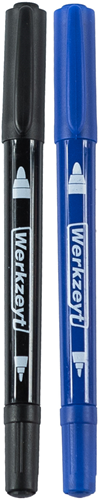 Werkzeyt marqueur permanent 2,2 mm noir+bleu - zyt24550