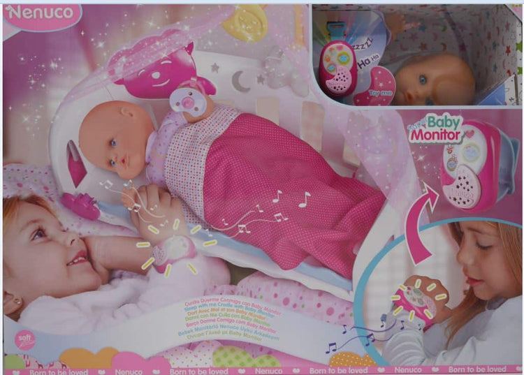 Nenuco dormir avec moi Nenuco avec bébé moniteur, lit de poupée pour bébé