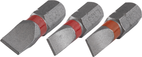 Mors Wolfcraft solides | emplacement 0,8x5,5, 1,0x5,5, 1,2x6,5 | 3 pièces - 1338000