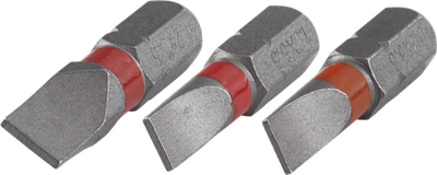 Mors Wolfcraft solides | emplacement 0,8x5,5, 1,0x5,5, 1,2x6,5 | 3 pièces - 1338000