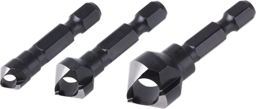 Wolfcraft - jeu de forets à fraiser - 3 fraises ø 8, 12, 16 mm - tige hexagonale - 4375000