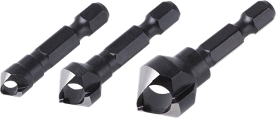 Wolfcraft - jeu de forets à fraiser - 3 fraises ø 8, 12, 16 mm - tige hexagonale - 4375000