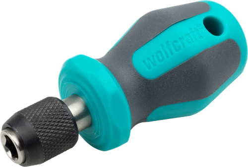 Tournevis à main Wolfcraft | avec enregistrement de bits | court | 76 mm | 1 pièce - 1239000