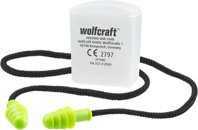 Bouchons d'oreilles Wolfcraft | avec cordon | 1 paire - 4962000