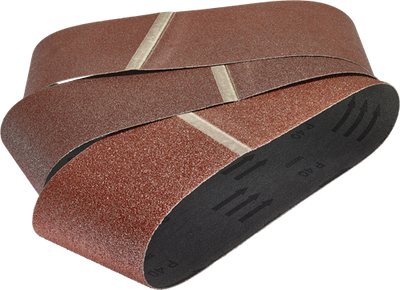 Bandes abrasives Wolfcraft | k40, 80, 120 | 76x457mm | 5 pièces - 8415000