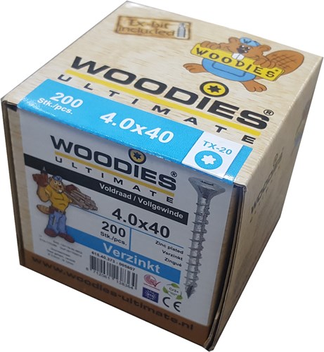 Vis Woodies Woodies Ultimate 4,0x 40 tête fraisée T-20 filetage complet galvanisé - 61540373 - 61540373