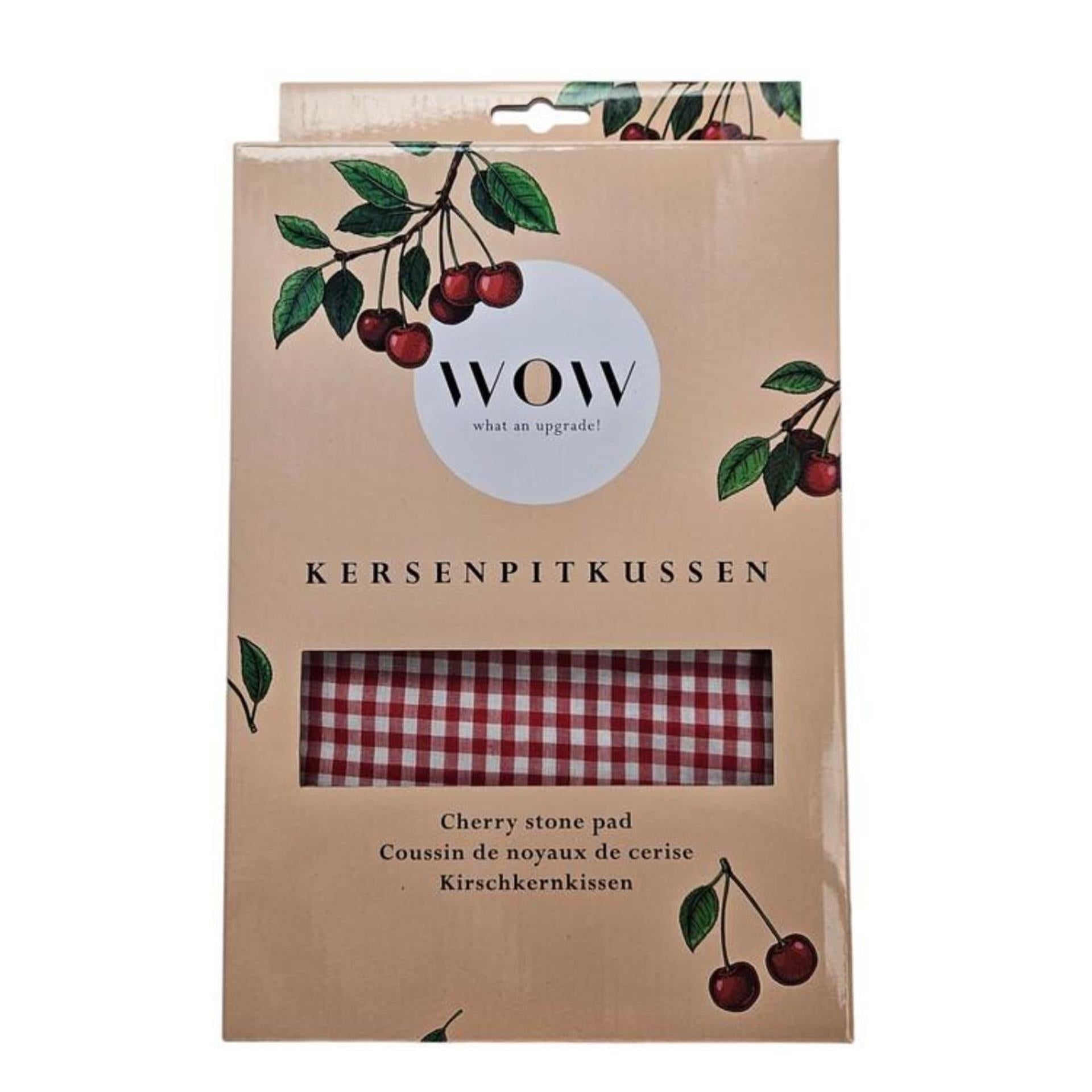 Coussin noyau de cerise Wow 20x30cm rouge-blanc