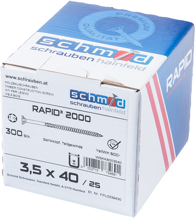 Vis Schmid Schrauben rapid2000 tx 3,5x40 300 vz - wskk8003540