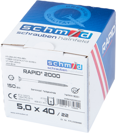 Vis Schmid Schrauben rapid2000 tx 5,0x100 100 vz - wskk8005099