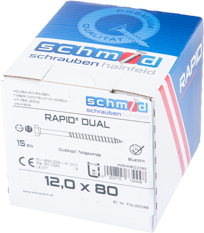 Schmid Schrauben rapid-dual tx+6k 12.0x80 15 bv - wskk8022080