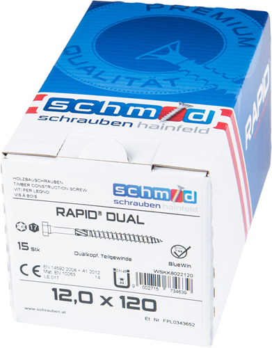 Schmid Schrauben rapid-dual tx+6k 12.0x120 15 bv - wskk8022120