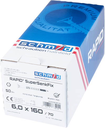 Schmid Schrauben rapid-supersenkfix tx 6.0x160 50 bv - wskk8036160