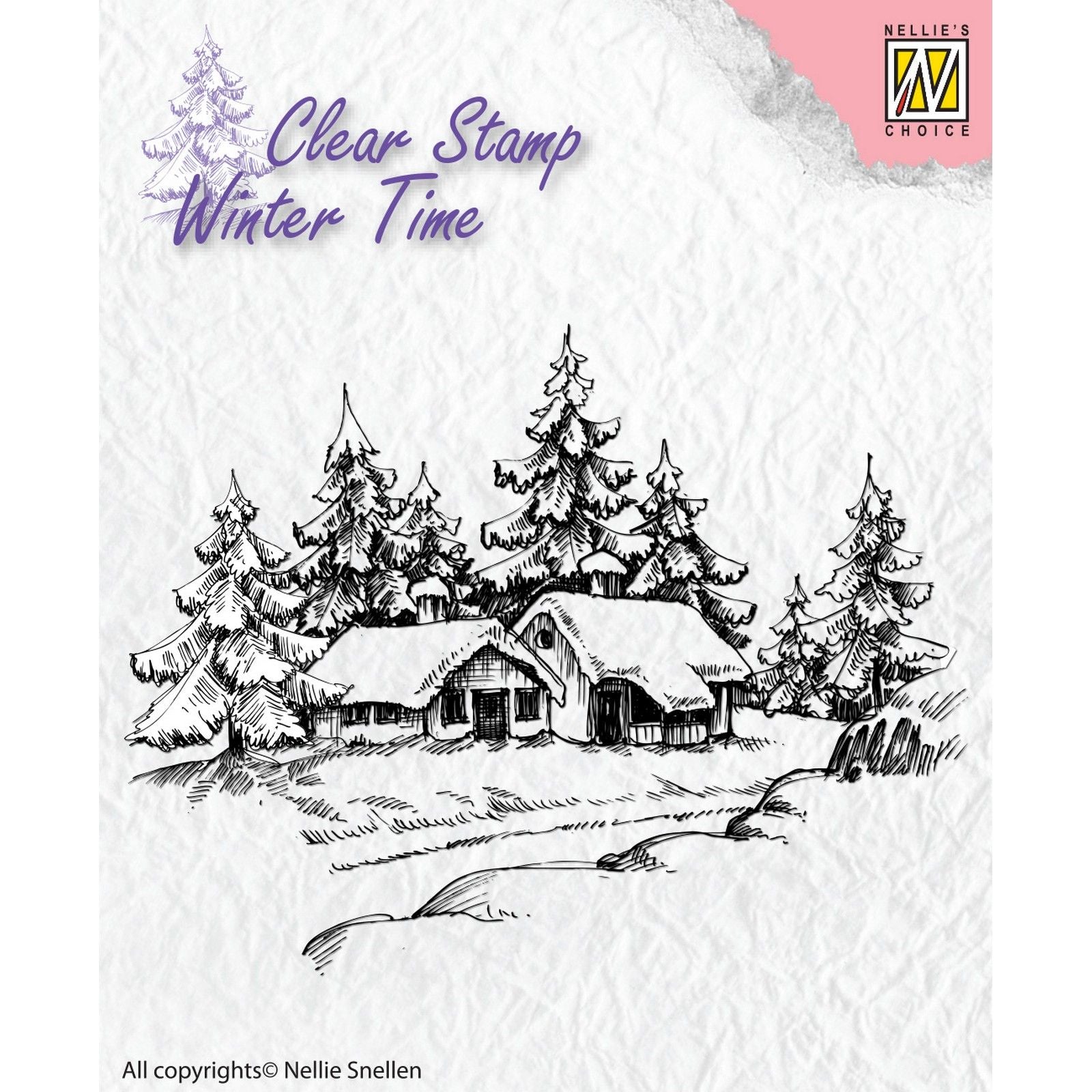 Le choix de Nellie • Timbres transparents heure d'hiver maison hivernale