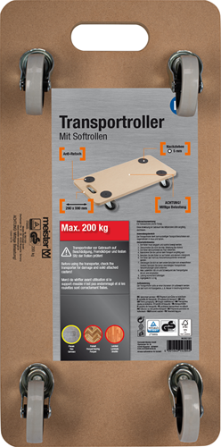 Meister Meister 0821300 Carte de plate-forme 59x29x11cm 200kg mdf marron noir