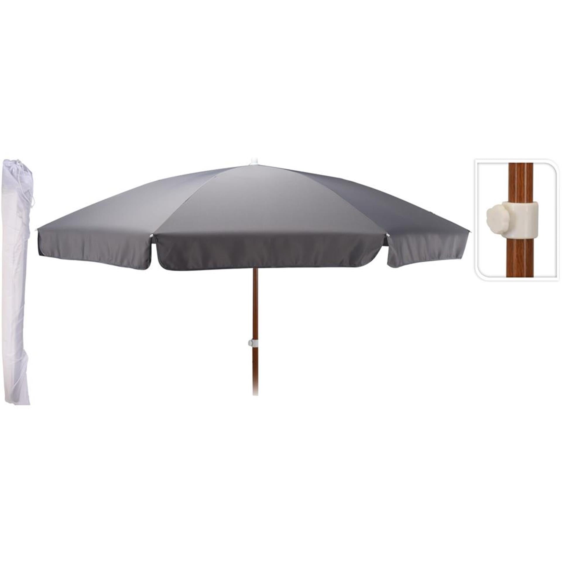 Parasol de jardin Pro garden 220cm gris foncé