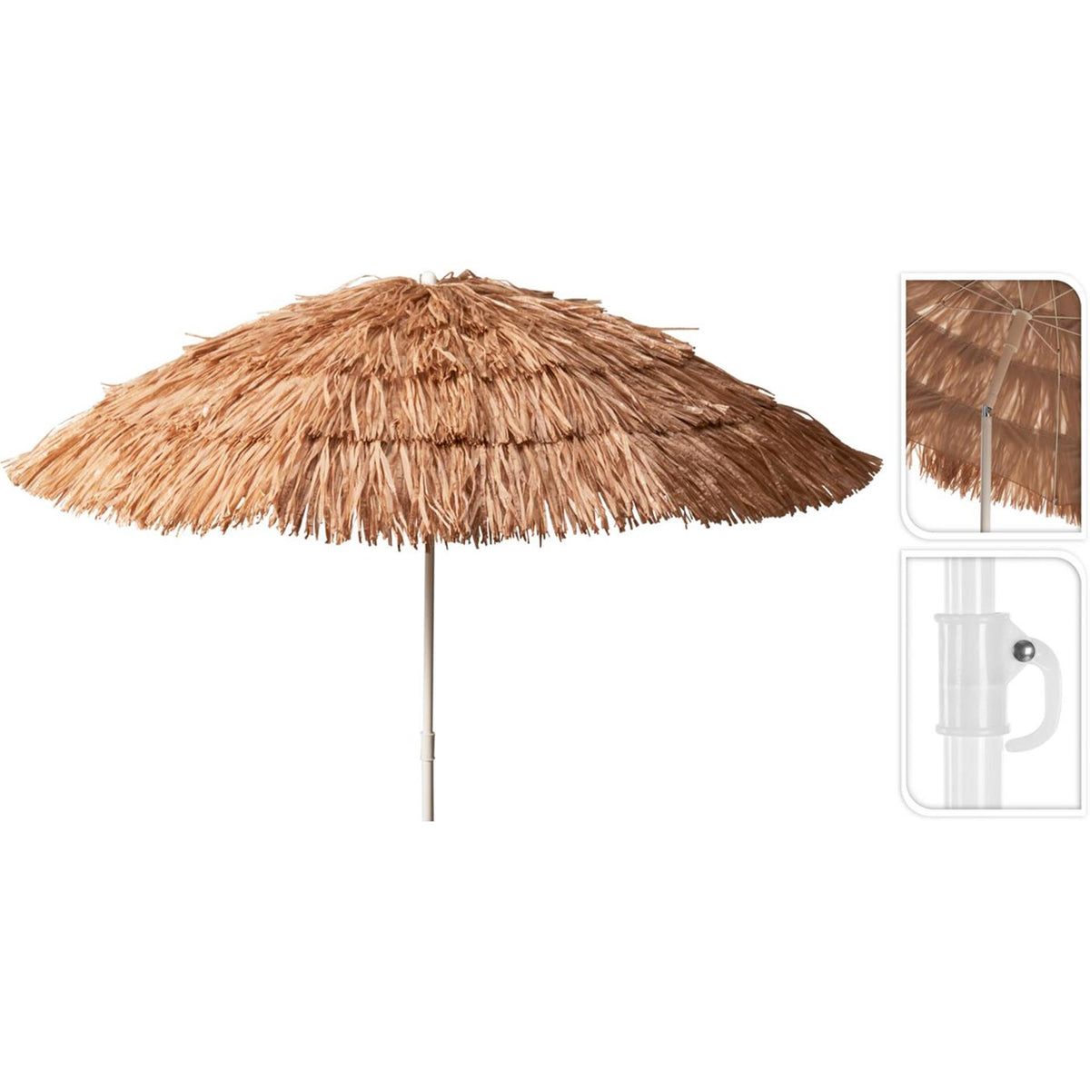 Parasol de plage Pro raphia marron ø180cm