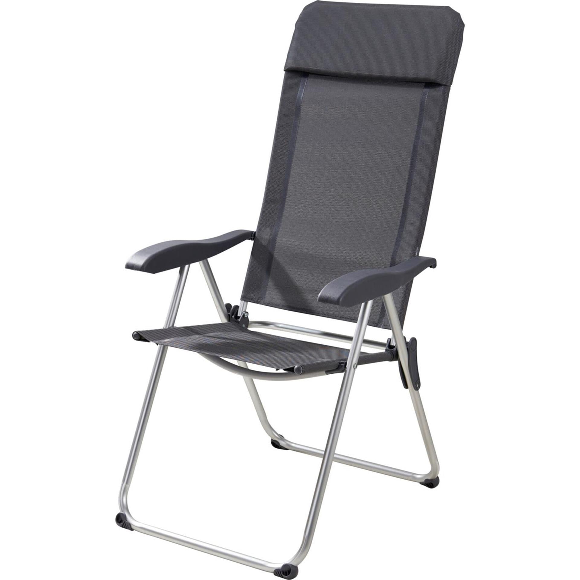 Chaise de camping gris 69x58x111cm