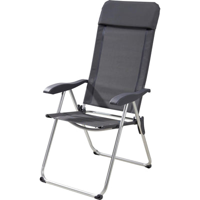 Chaise de camping gris 69x58x111cm