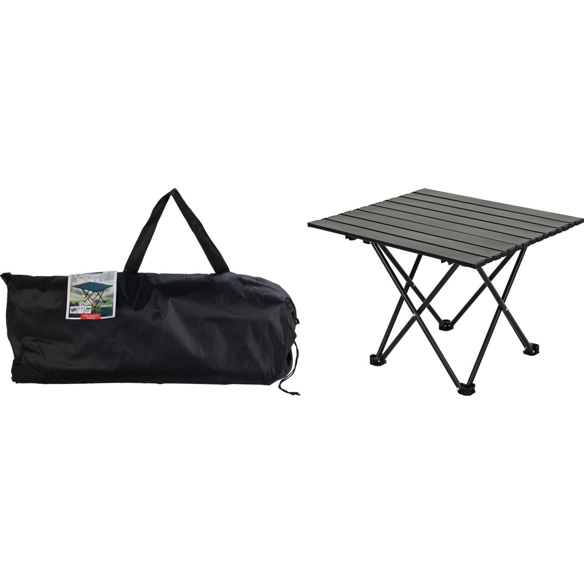 Table de camping Redcliffs métal noir 56x40x46cm