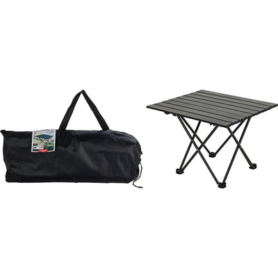 Table de camping Redcliffs métal noir 56x40x46cm
