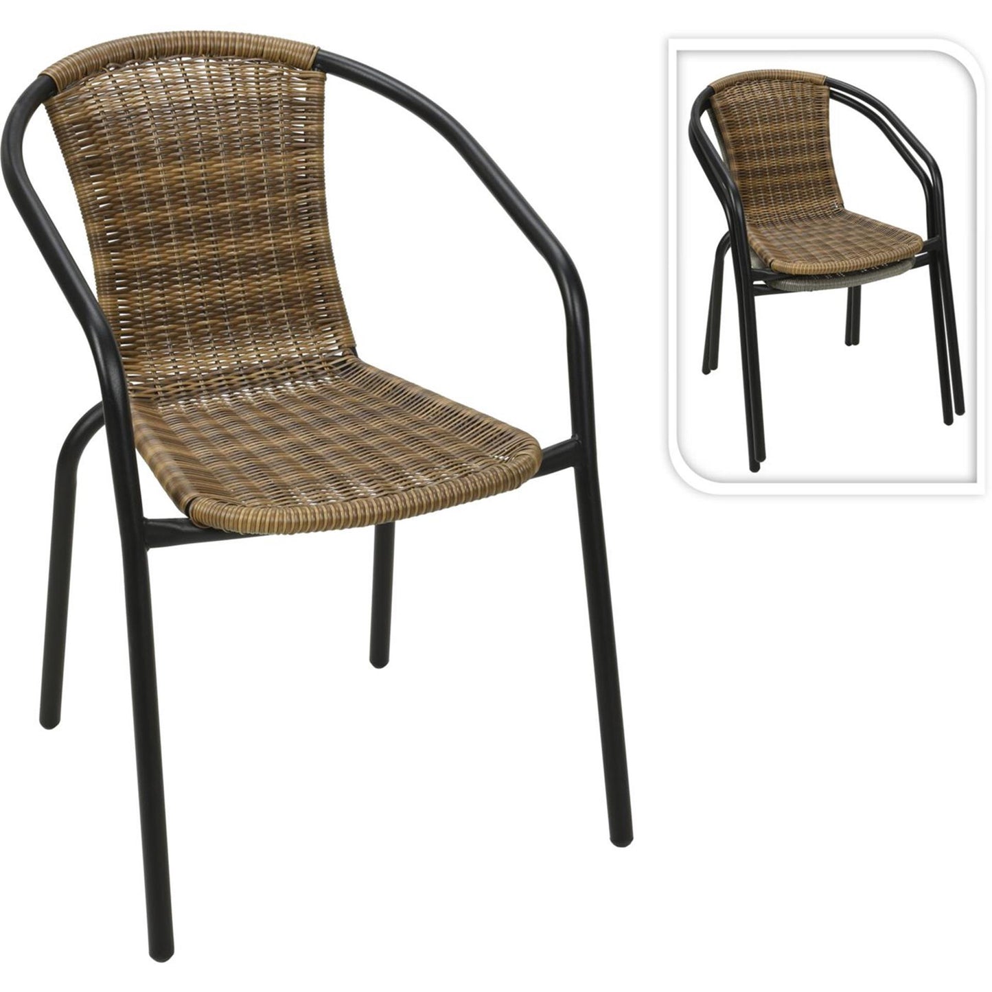 Chaise empilable rotin marron