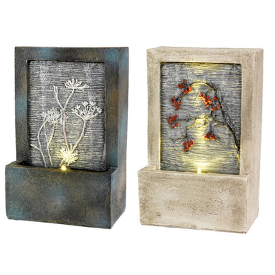 Fontaine poly LED Lumineo avec fleur 9,5x15x23cm