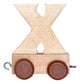 Lettre en bois X avec roues de 6 cm de haut