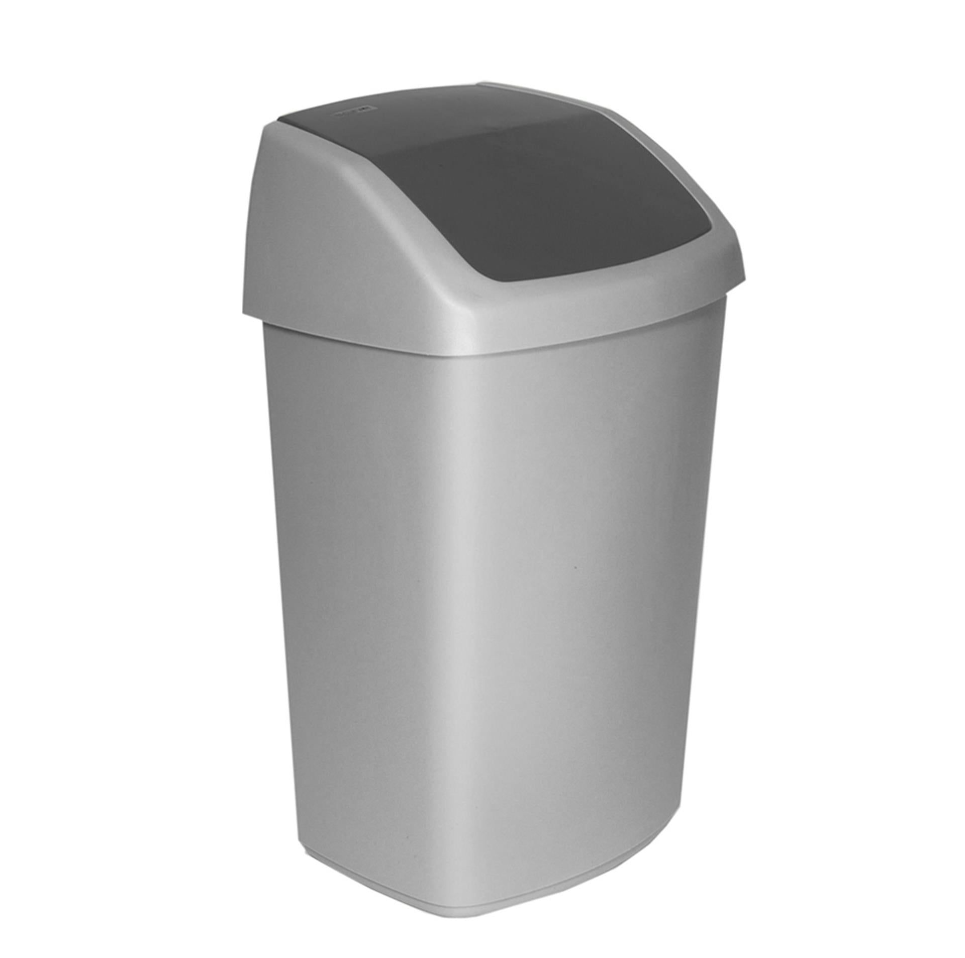 Poubelle Curver swing argent antrac. 50l