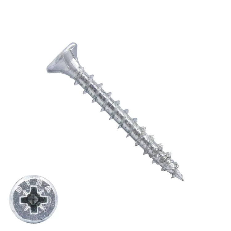 Vis pour panneaux d'aggloméré Dynaplus uni vis vz (galvanisée) pk (tête plate) pz2 4,0x40 | 500 pièces - 0280.01.25603