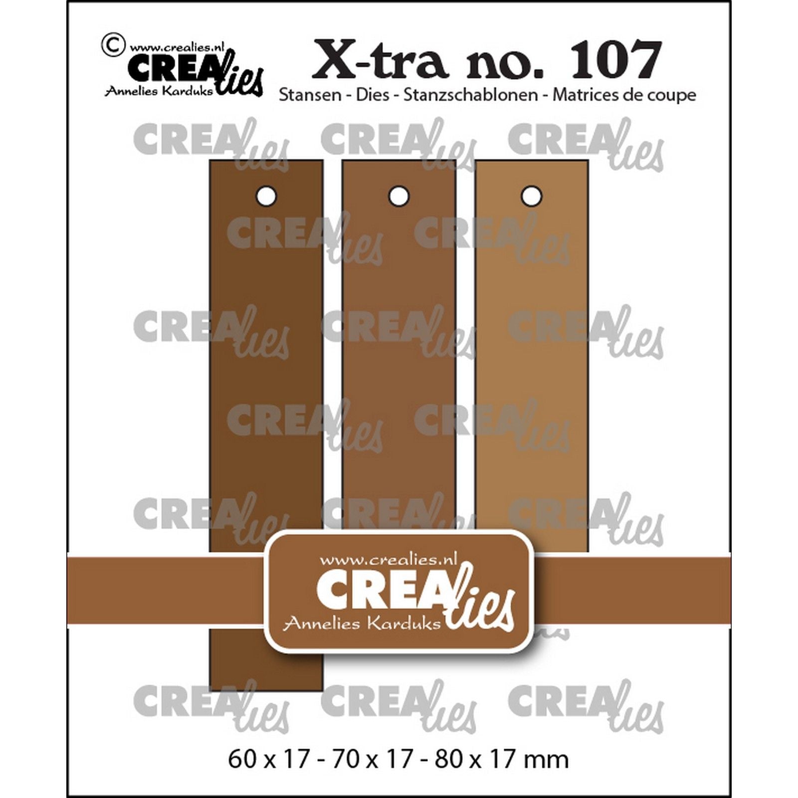 Crealies • Matrices de découpe xtra étiquettes droites lisses