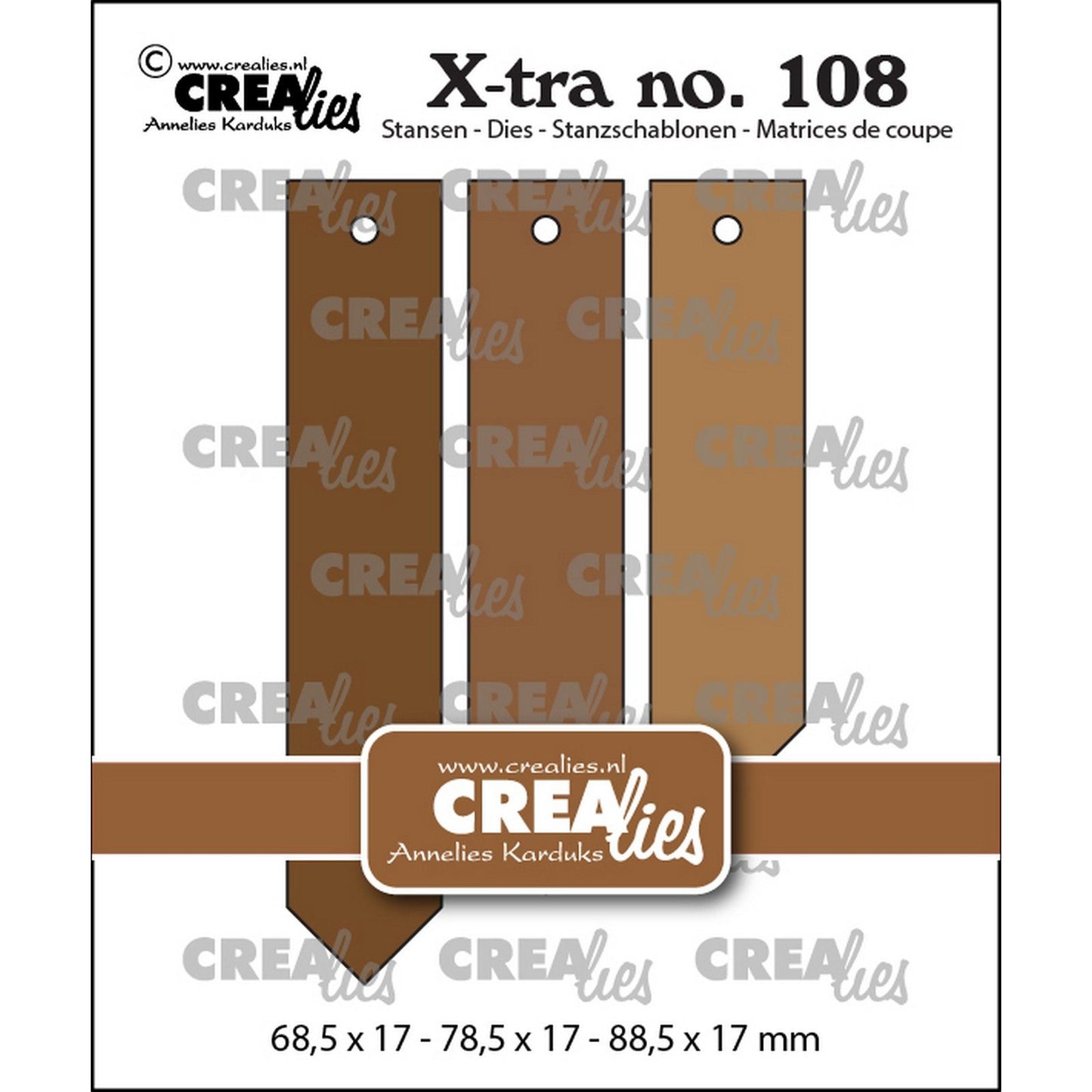 Crealies • Matrices de découpe xtra, étiquettes à pointe lisse