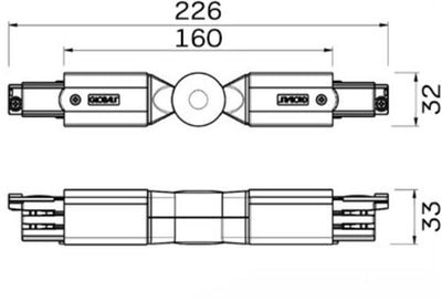Pièce d'angle Xts réglable pour. rail triphasé noir - 5050044