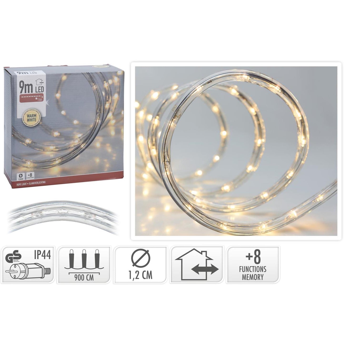 Éclairage serpent LED 9m blanc chaud
