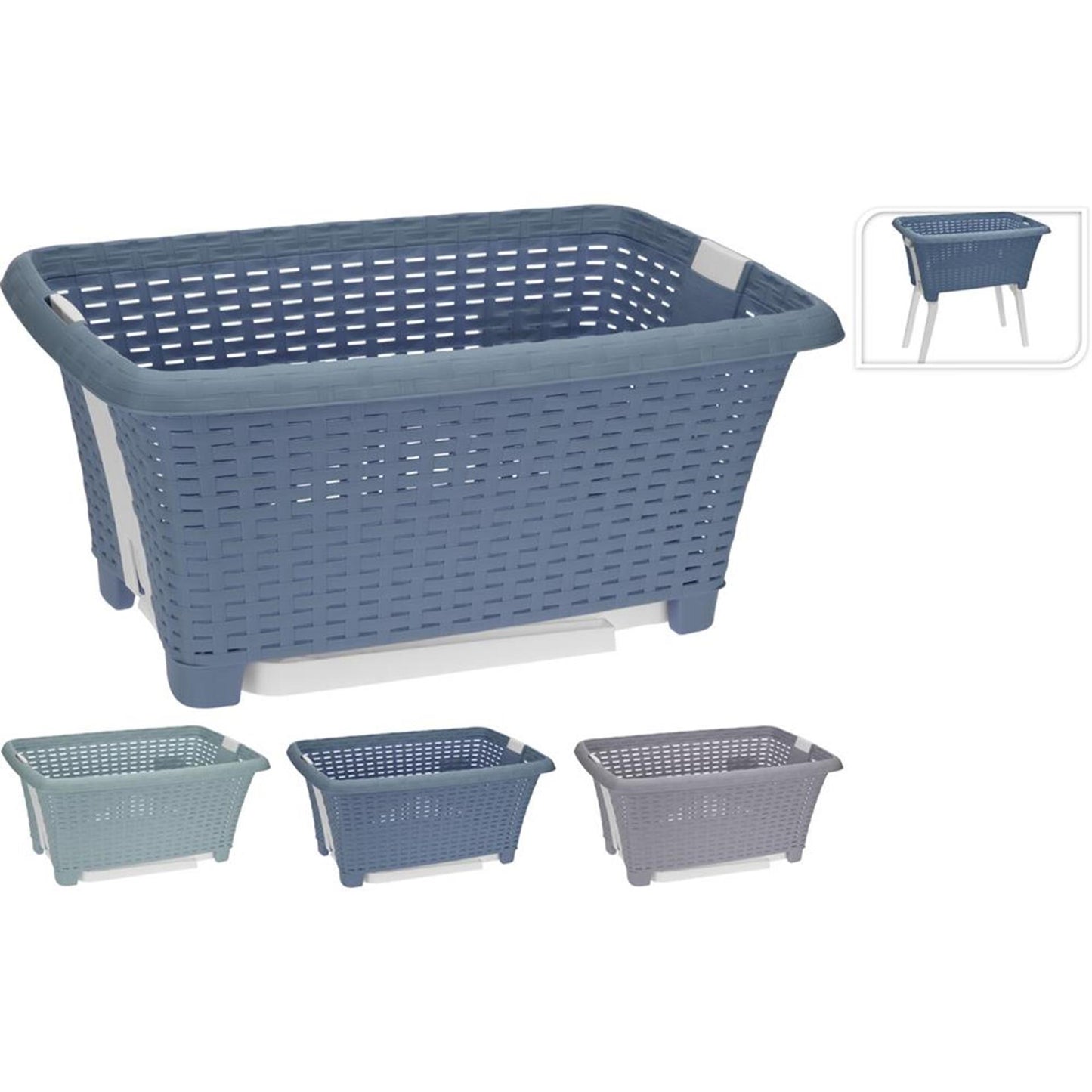 Solutions de rangement panier à linge avec pieds pliables 60x40cm