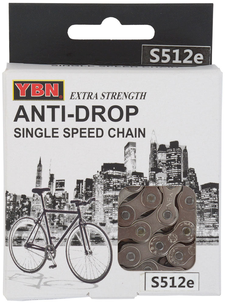 Chaîne de vélo électrique Ybn singlespeed s512e s2 136 gauche 1 2"x1 8"