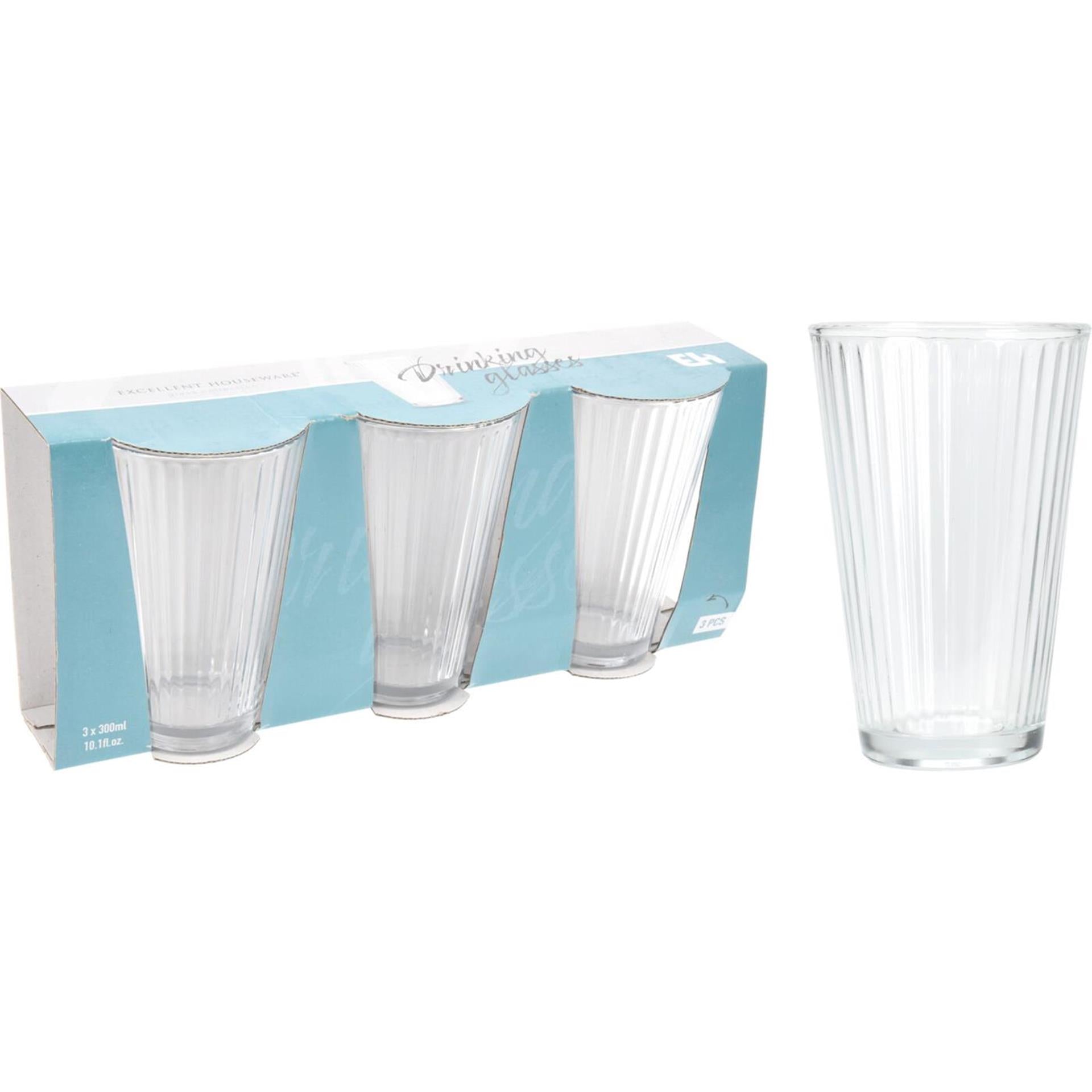 Excellent ensemble de verres à boire pour articles ménagers 3 pièces 300ml