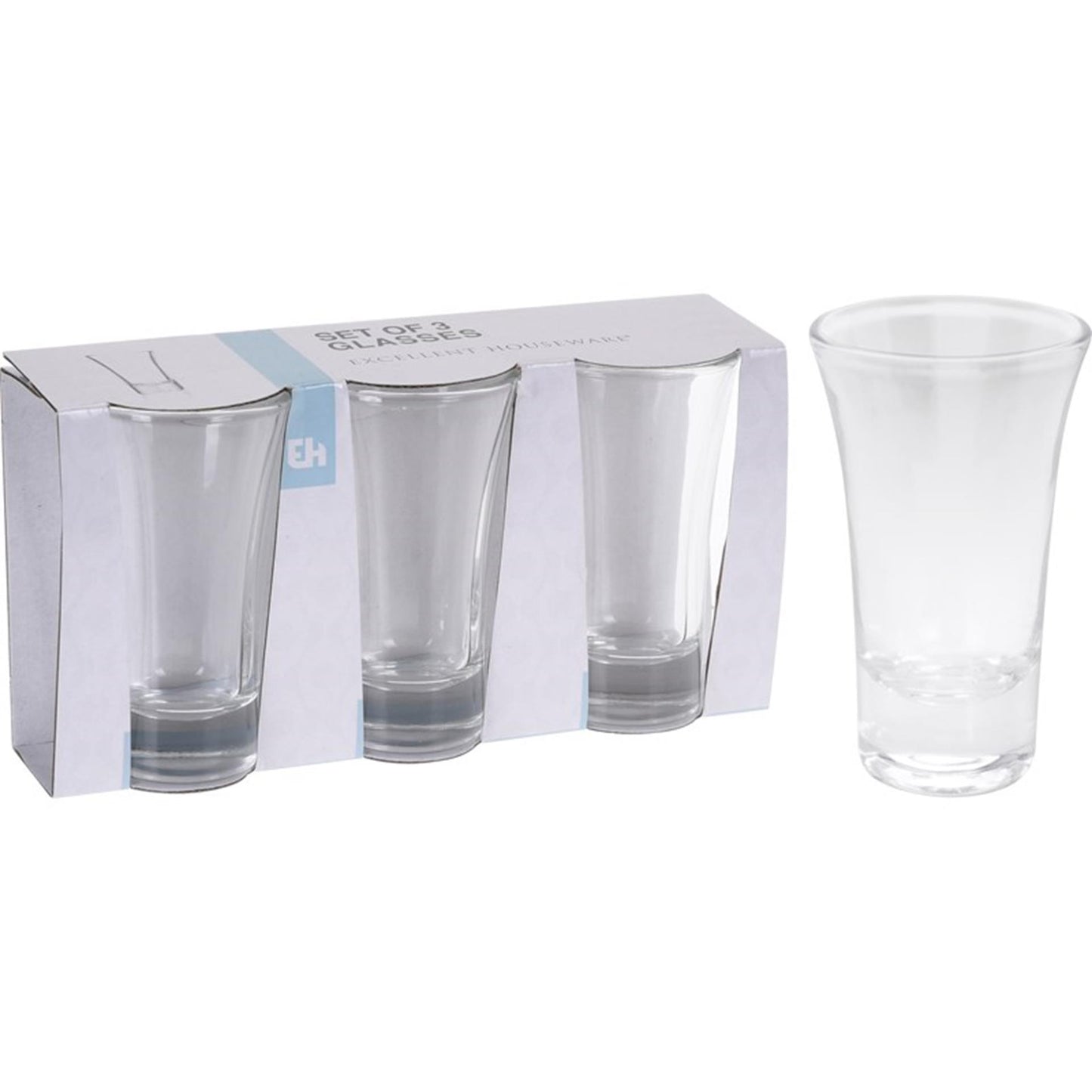 Excellent ensemble de verres à shot pour articles ménagers, 3 pièces, 80ml