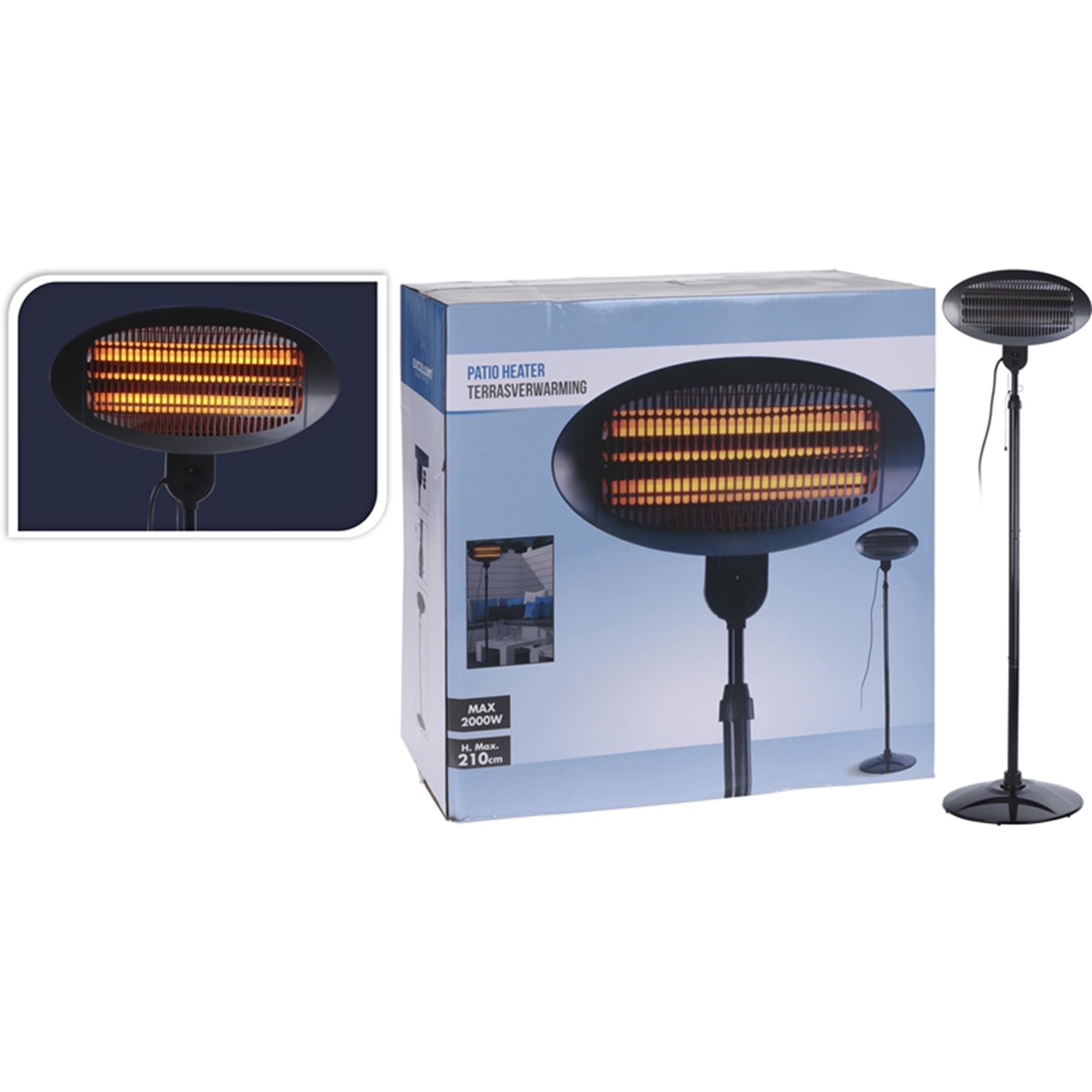 Excellentes bières électriques en terrasse électrique debout 2000 w quartz noir