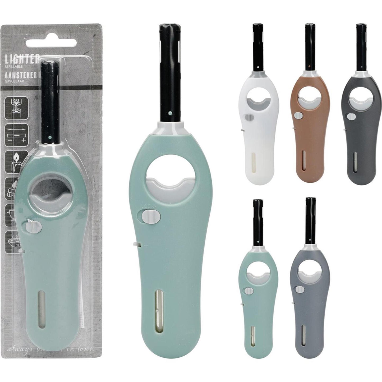 Briquet à gaz 18,5 cm rechargeable