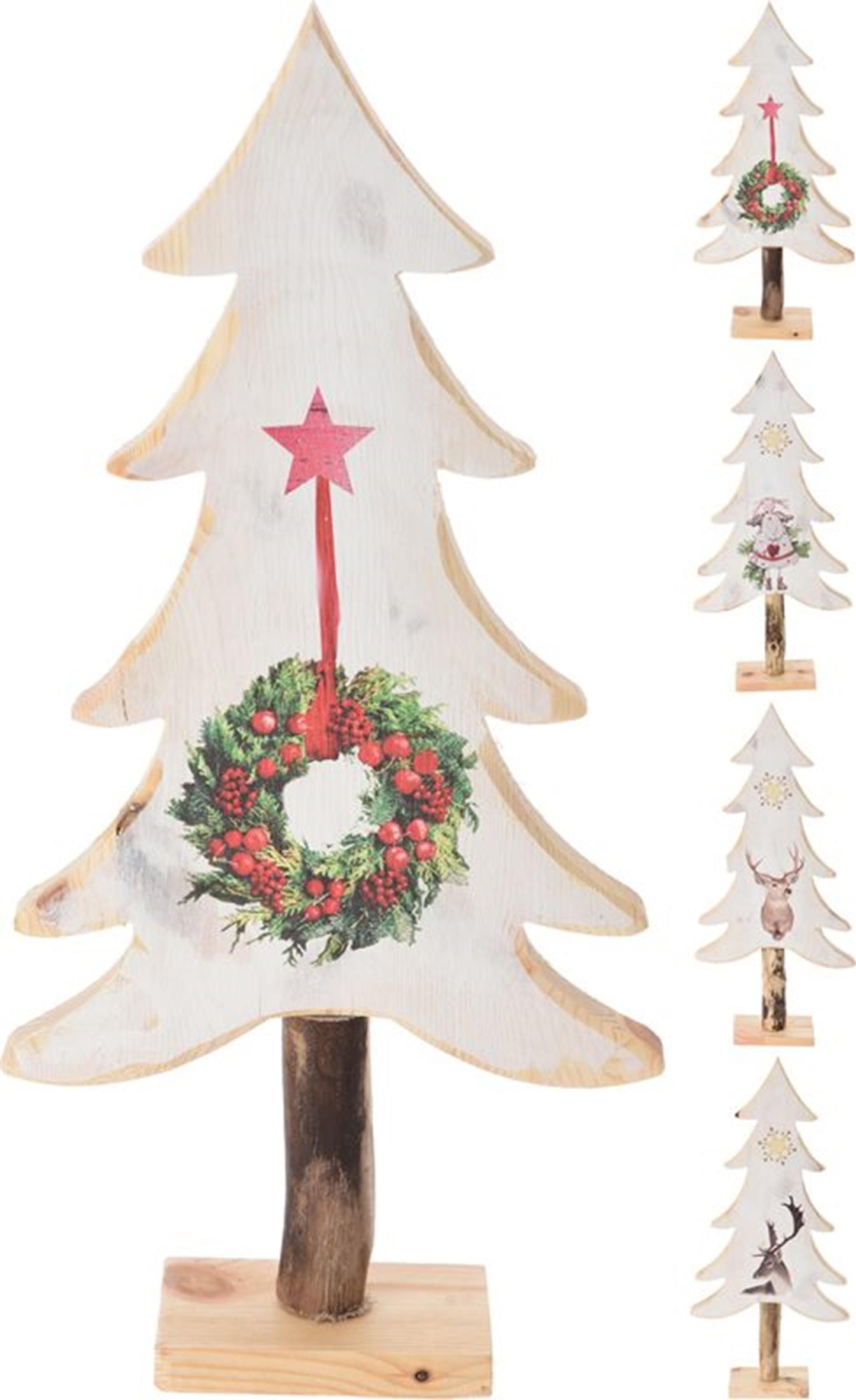 Sapin de Noël décoratif avec imprimé de Noël 40 cm