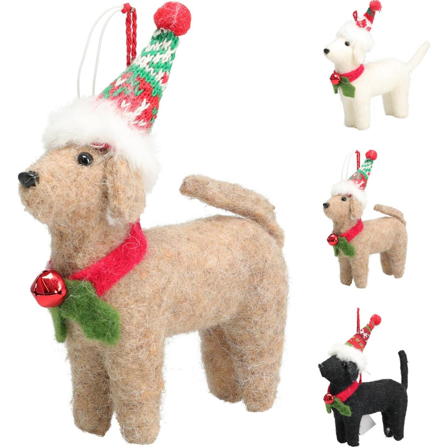 Décoration à suspendre chien caniche 15cm 3ass