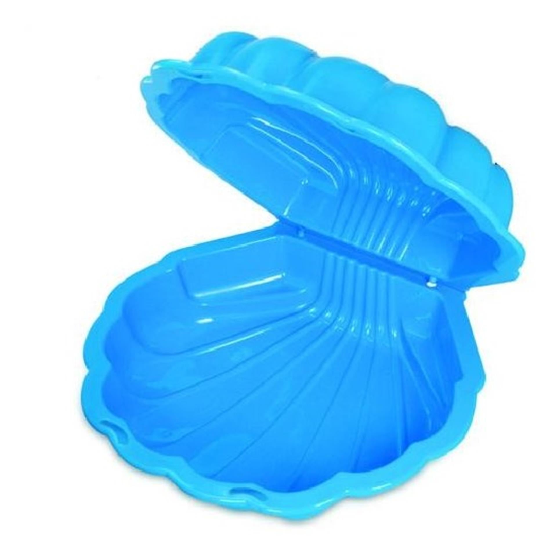 bac à sable avec couvercle Shell 102 x 88 x 20 cm bleu