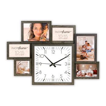 Cadre photo ZEP avec horloge UT658 Losanna pour 6 photos