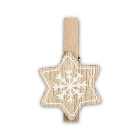 Kit de Noël Zep Clips en bois marron lk39b 8 pièces
