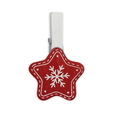 Kit de Noël Zep Clips en bois Red Lk38r 8 pièces